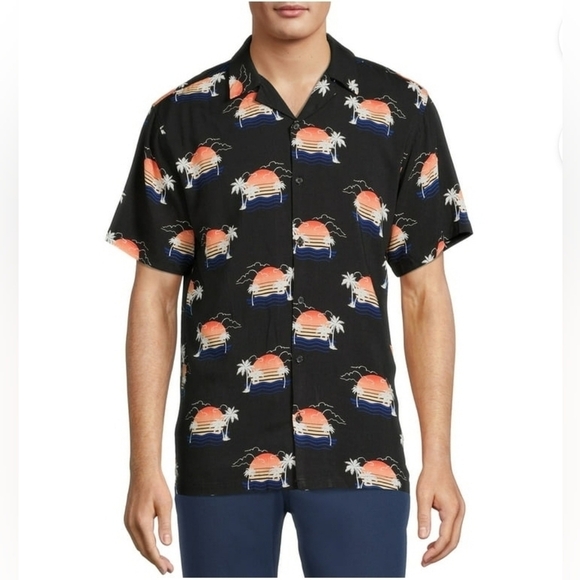 NoBo Retro Sunset Hawaiian Shirt - Picture 1 of 7